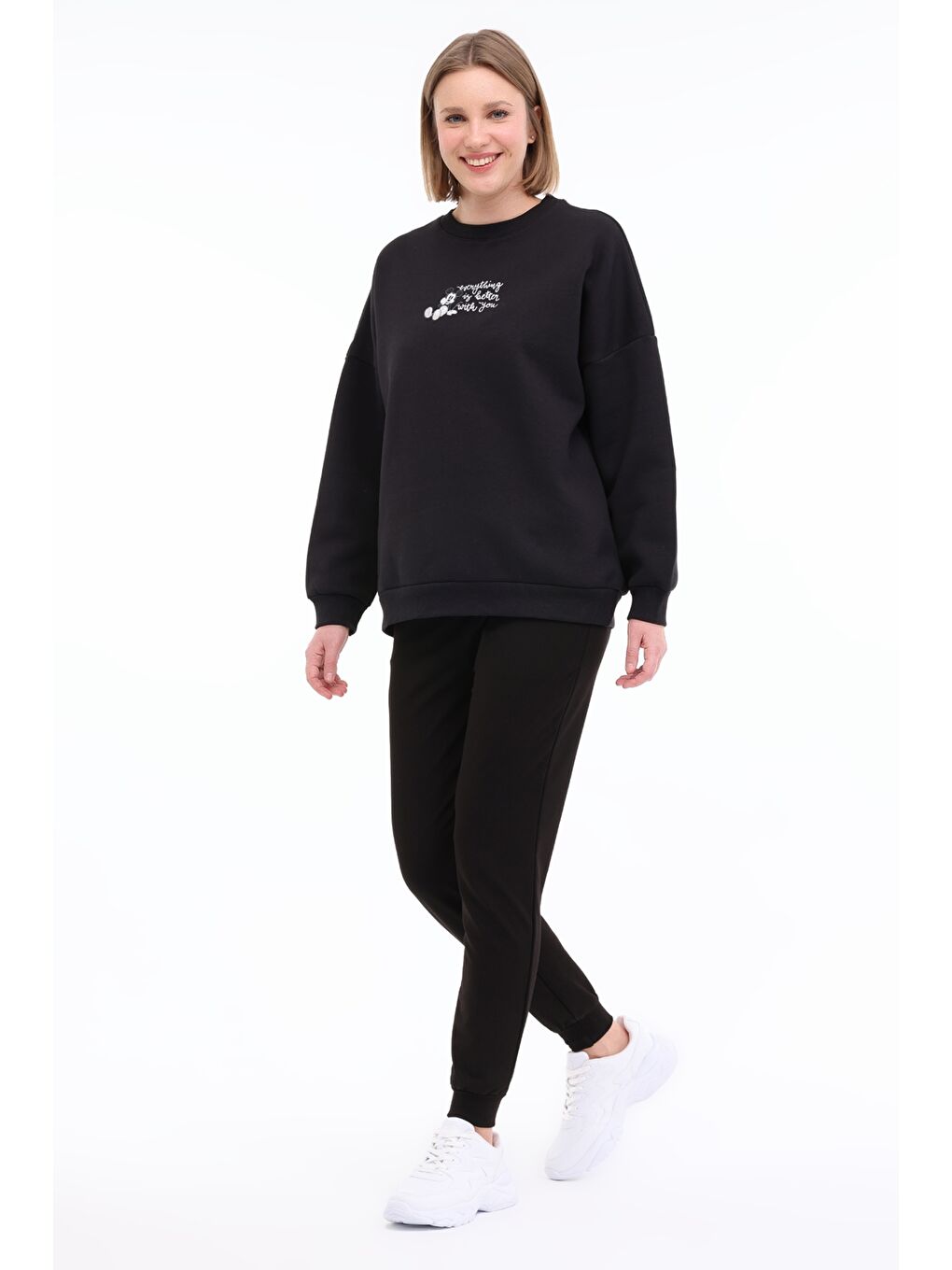 WB JOGGER 22SN86 5FX Siyah Kadın Eşofman Altı-2