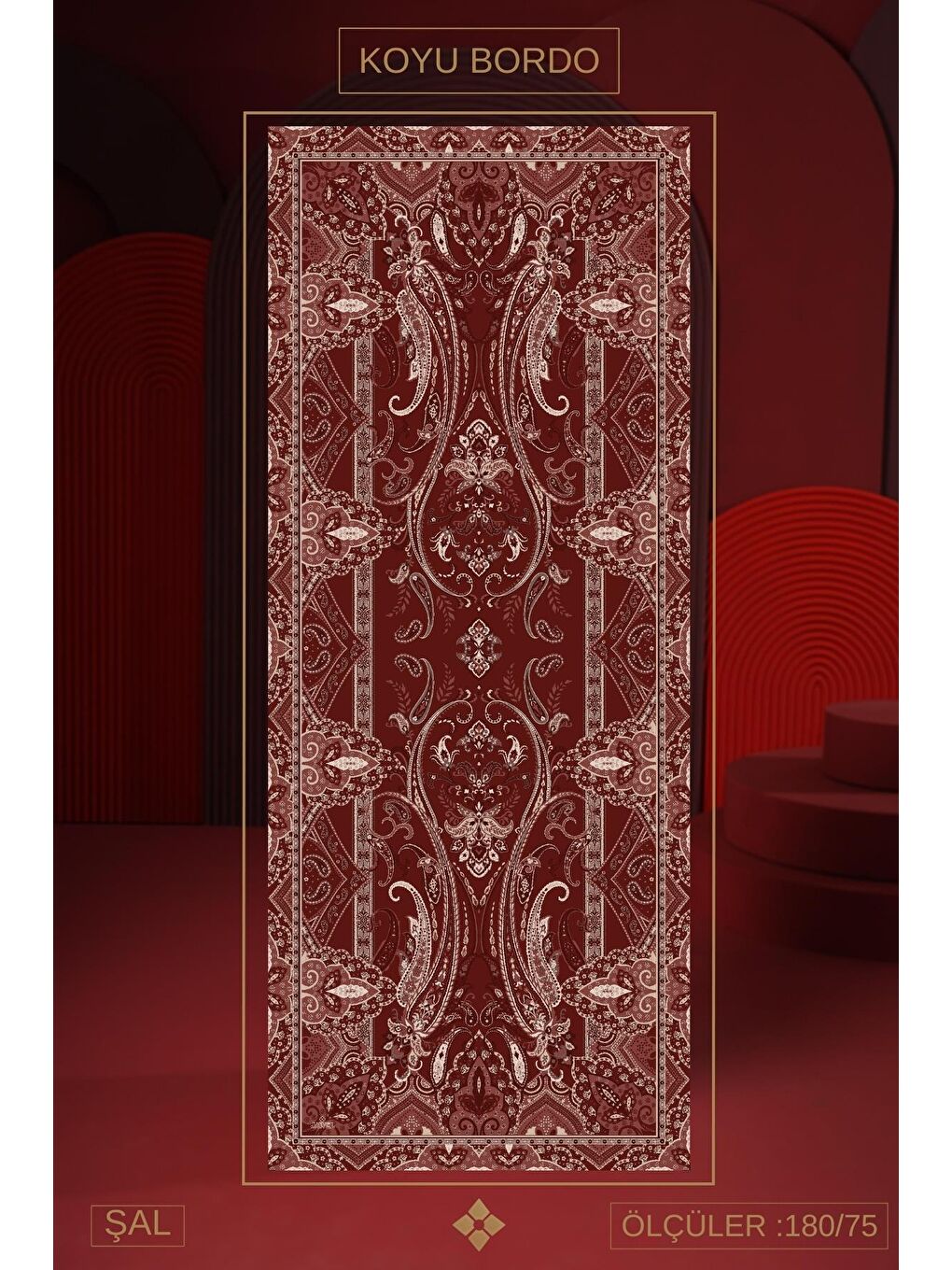 Karışık Kadın Teos Şal Paketi( Kahve-Sütlü Kahve-Koyu Bordo)-3