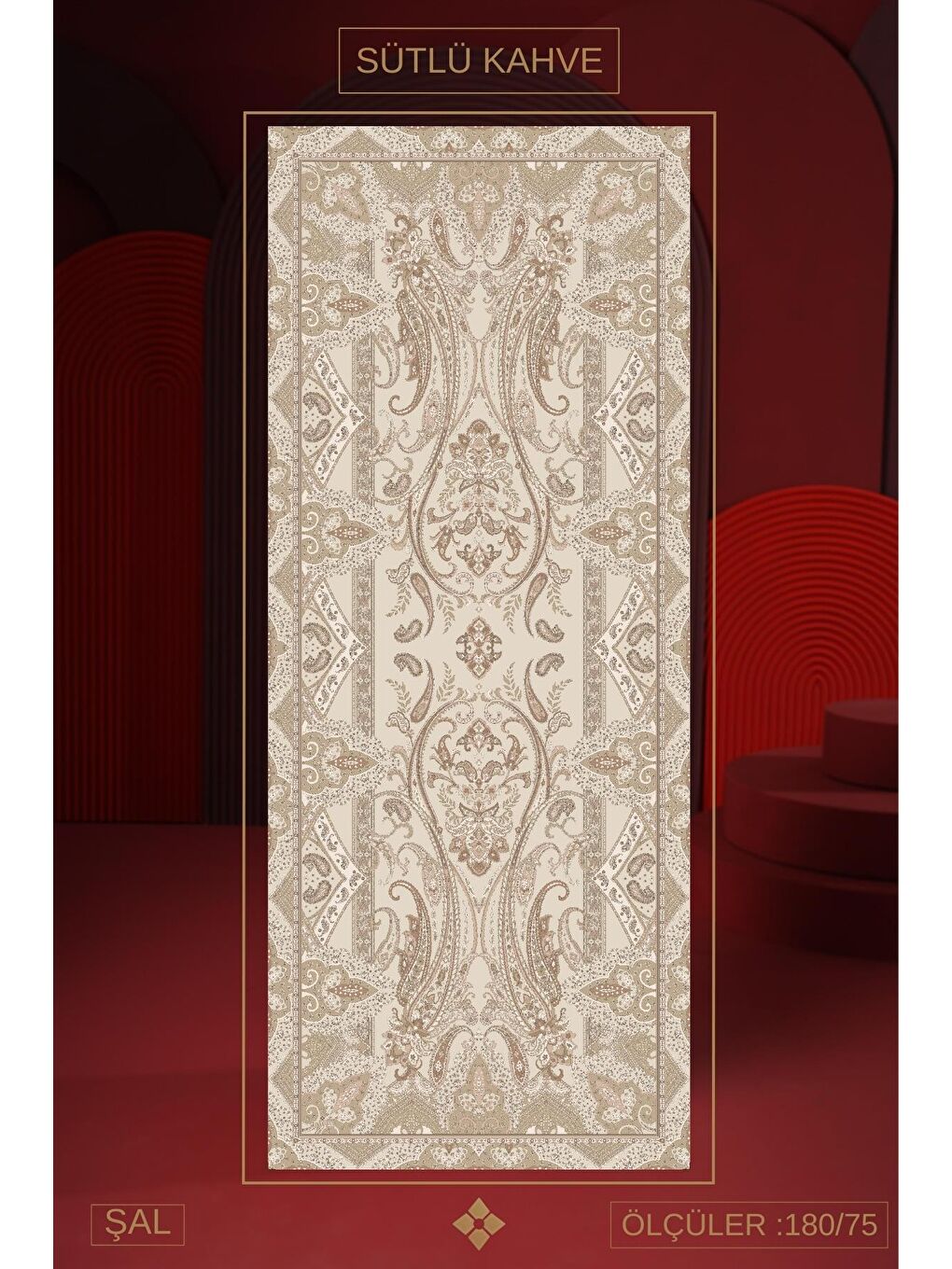 Karışık Kadın Teos Şal Paketi( Kahve-Sütlü Kahve-Koyu Bordo)-4