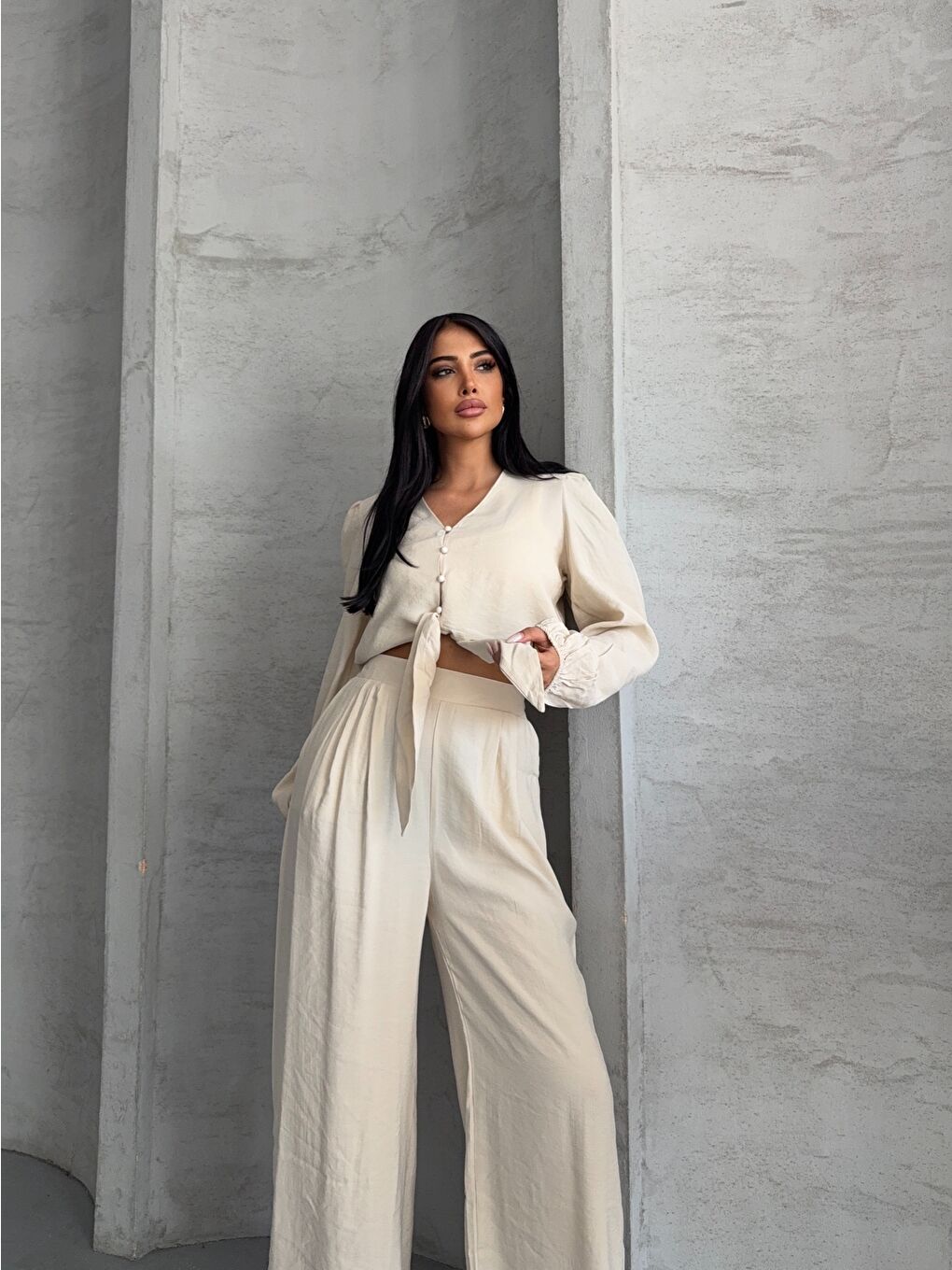 Beyaz Massimo Takım Modal Kumaş-1