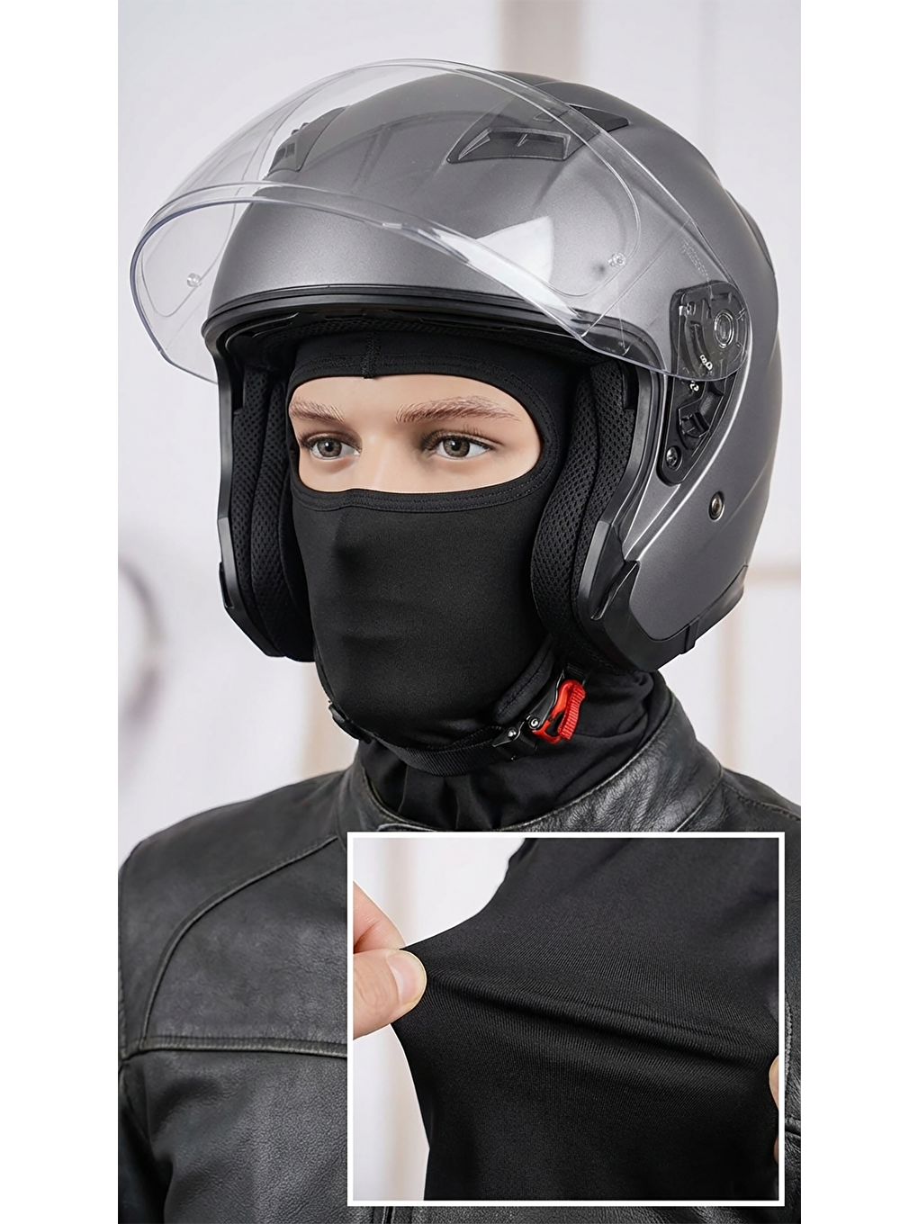 Siyah AeroRide Mikrofiber Kask İçi Balaklava Antimikrobiyal Kar Maskesi SİYAH-1