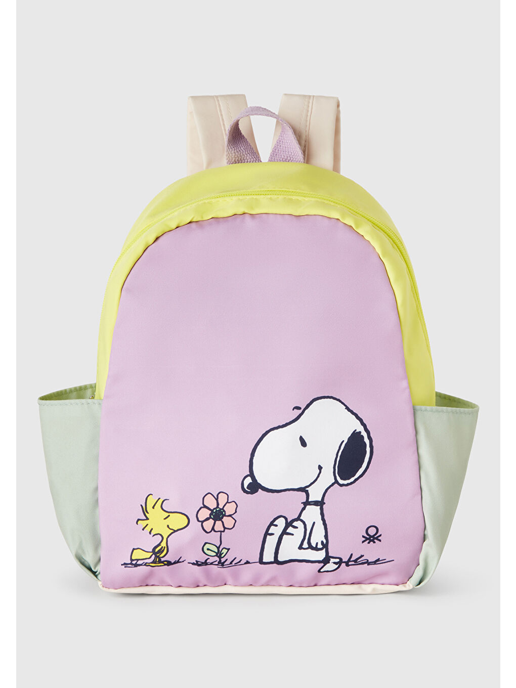 Erkek Çocuk Lila Peanuts Baskılı Renk Bloklu Kanvas Mini Sırt Çantası