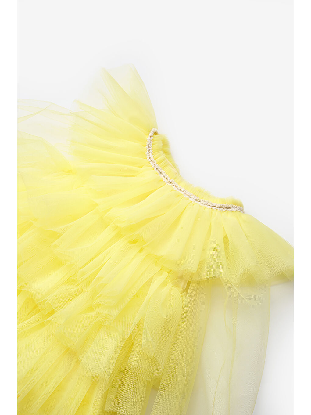 Sarı Kat Kat Kız Çocuk Tül Elbise - Laura-6