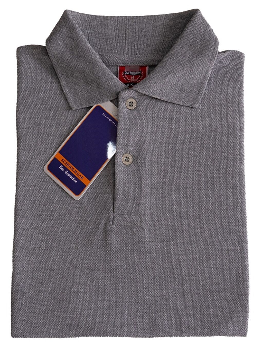 Gri Kız Çocuk Okul Tarz %100 Pamuk T-Shirt -5-17 Yaş AG006-1