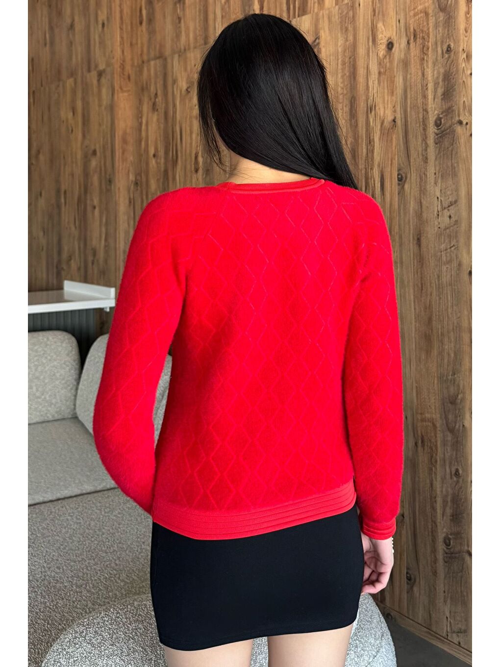 Kırmızı Taşlı Yumoş Triko Kazak (s,m,l Uyumludur)-3