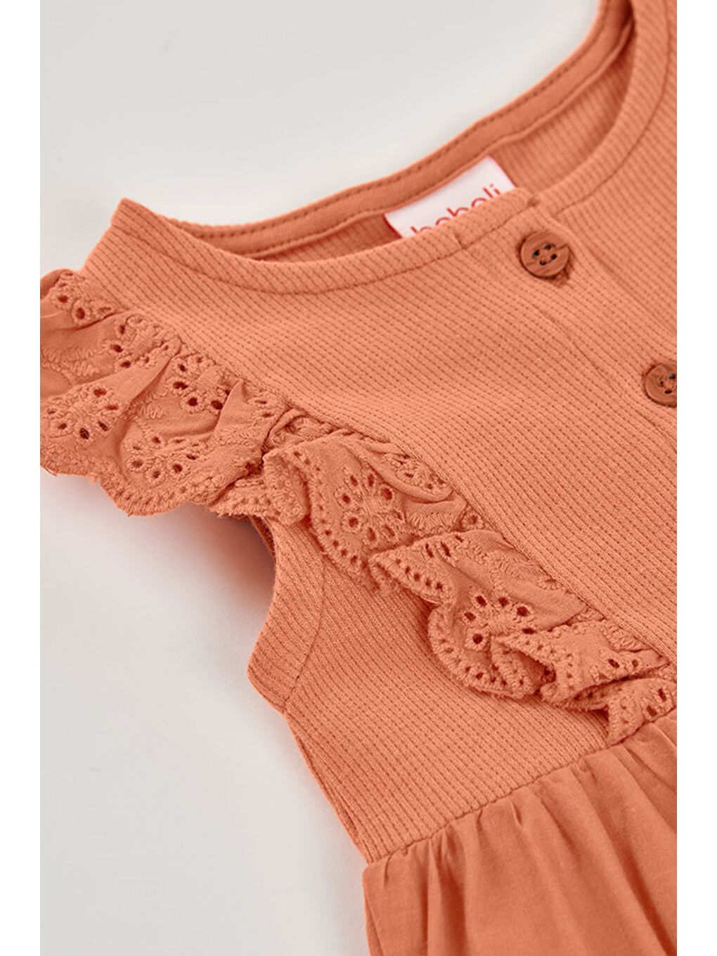 Fırfır Detaylı Tulum 3-18 Ay Kırmızı-2