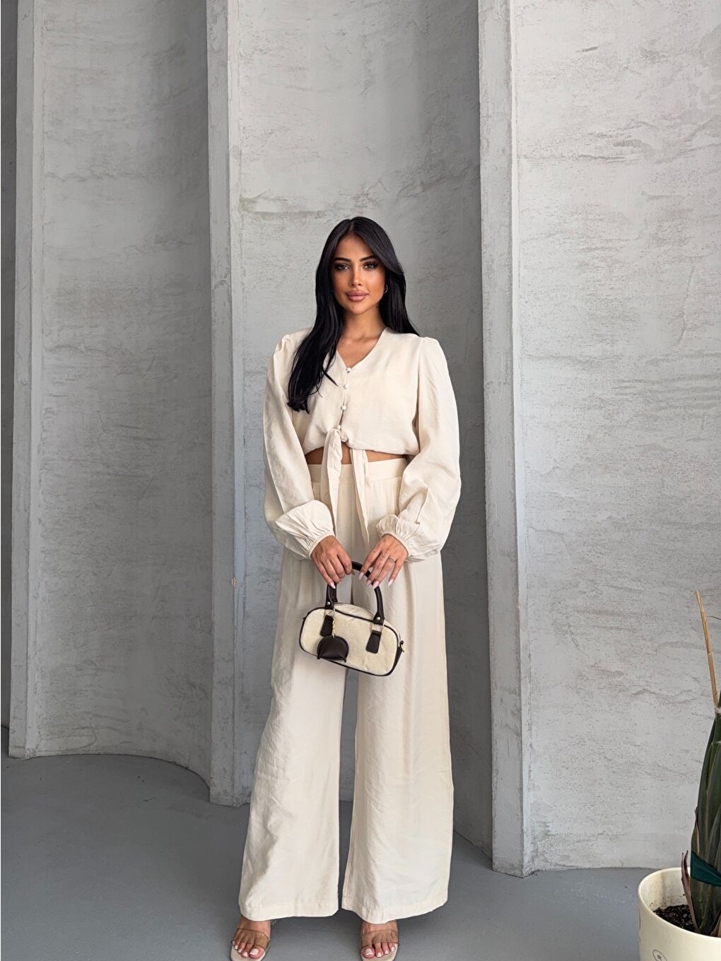 Beyaz Massimo Takım Modal Kumaş-2