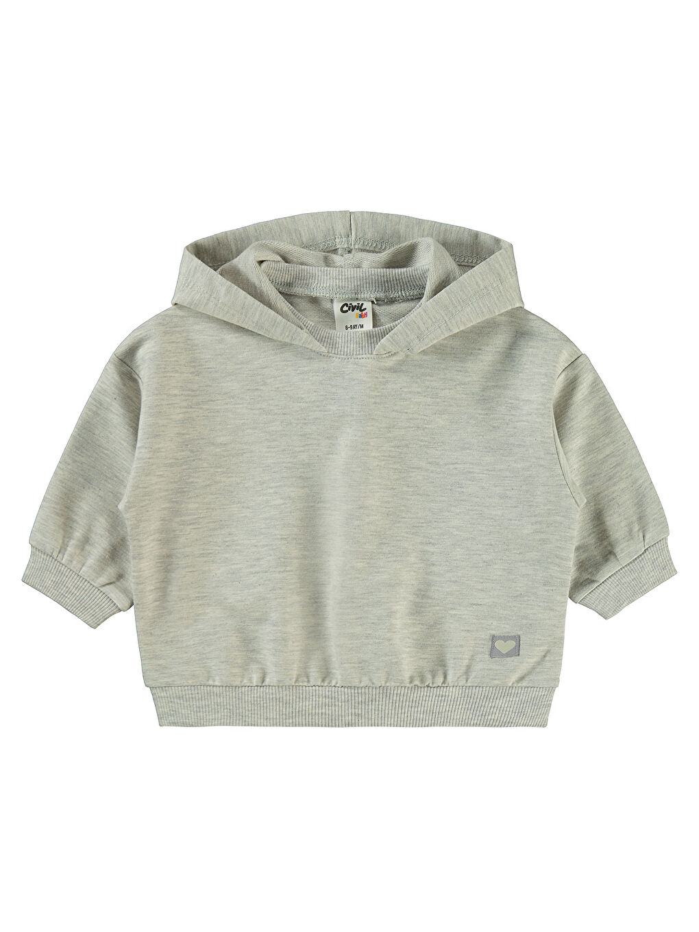 Beyaz Baby Erkek Bebek Kapüşonlu Sweatshirt 6-18 Ay Karmelanj