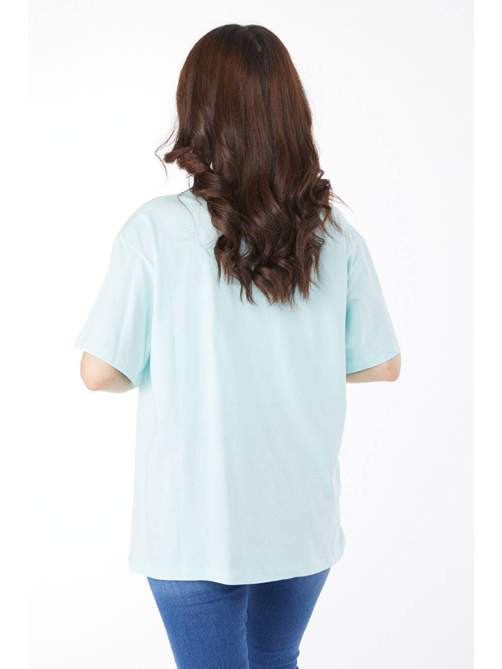 Yeşil Baskılı T-shirt Mint - 25174-4