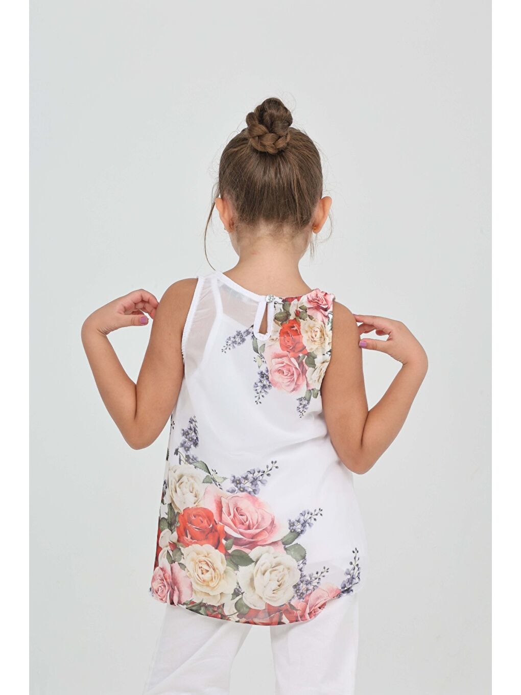 Beyaz Kız Çocuk Atlet Most Chic Girl Baskılı-1