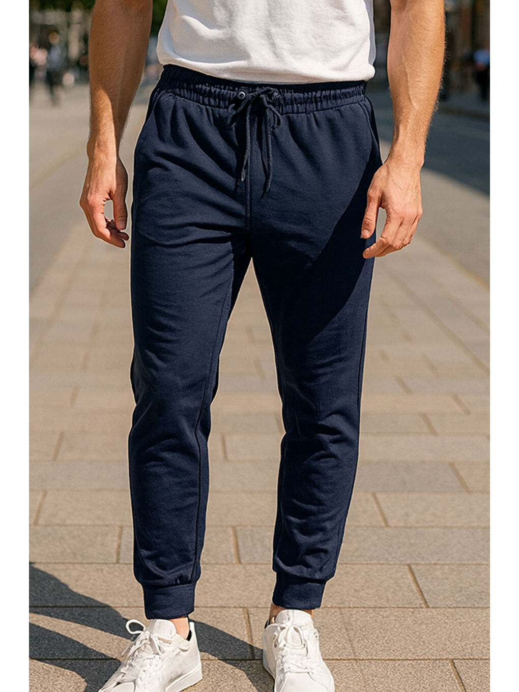 Paçası Beli Lastikli 3 Cepli Erkek Eşofman Altı 6663 Lacivert-2