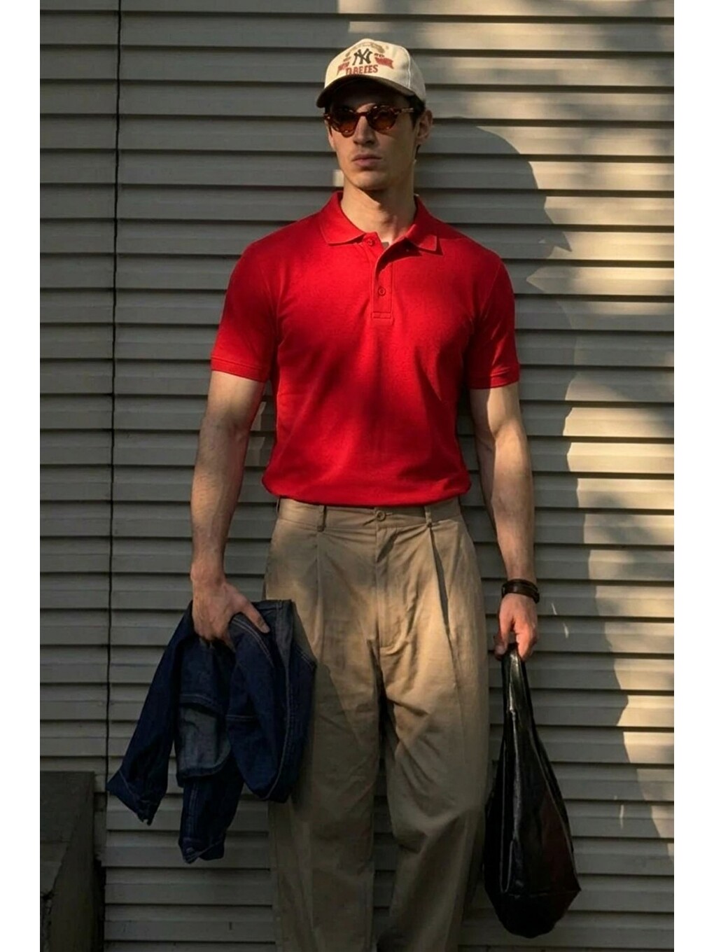 Erkek Klasik Slim Fit Kırmızı Polo Yaka Tişört-2
