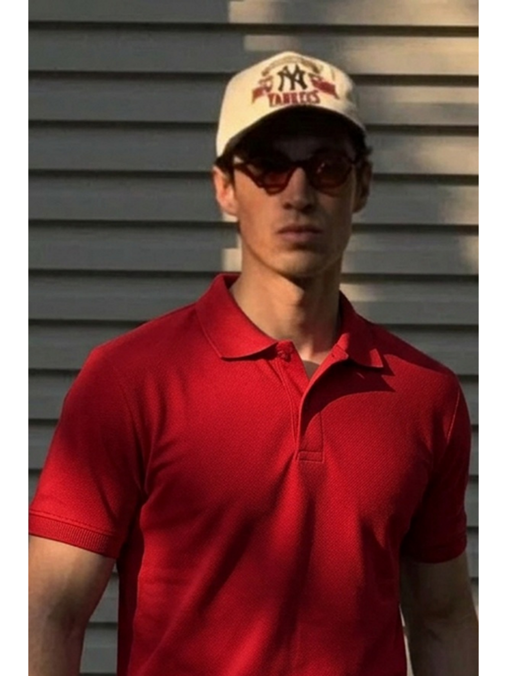 Erkek Klasik Slim Fit Kırmızı Polo Yaka Tişört-4