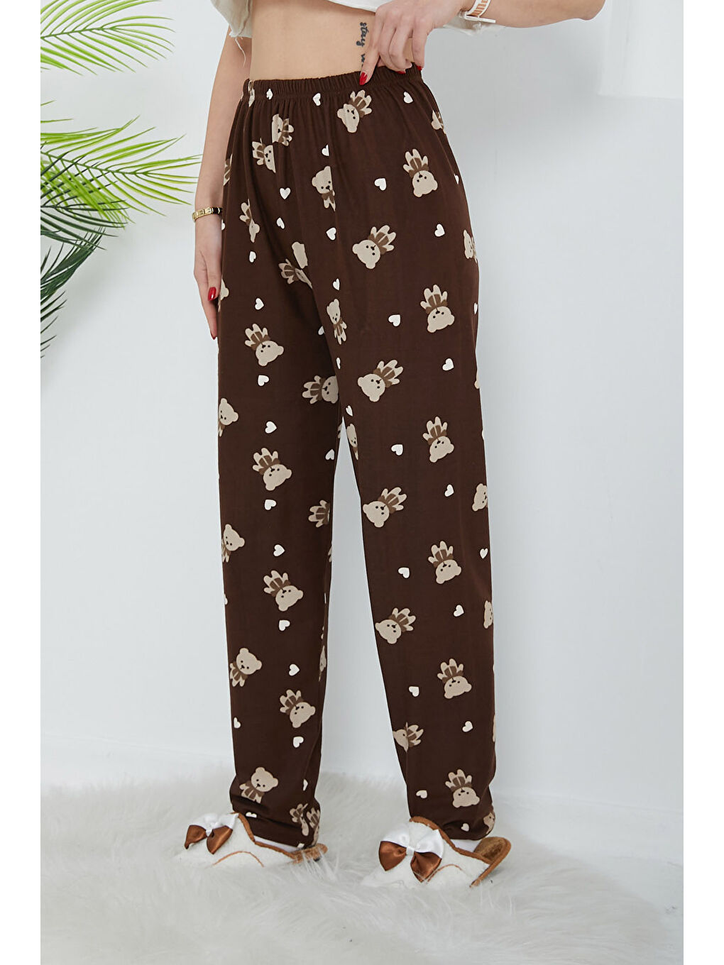 Kahverengi Desenli Pijama Altı Kahve - 26666