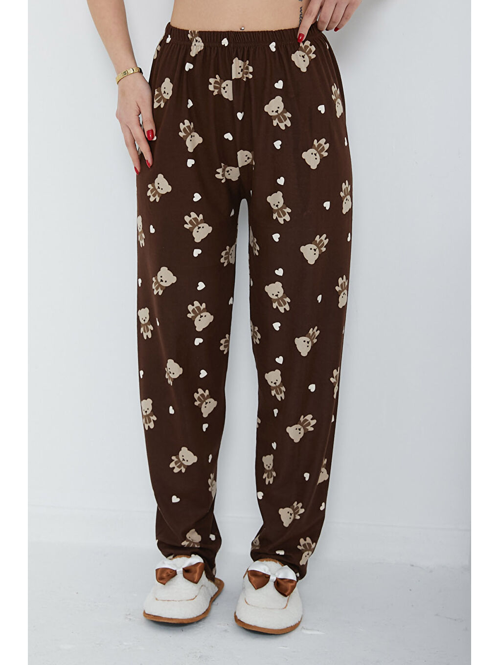 Kahverengi Desenli Pijama Altı Kahve - 26666-1