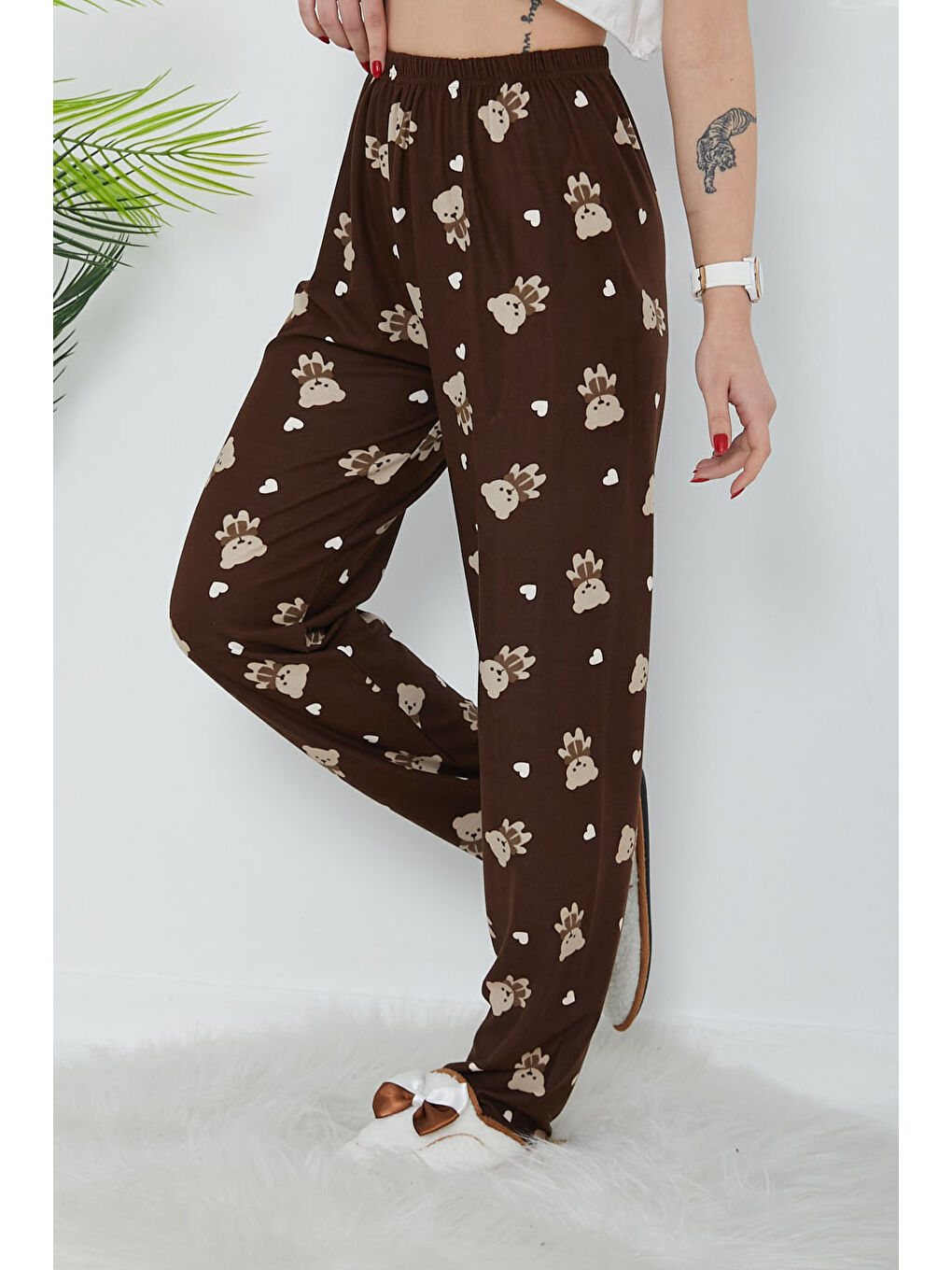 Kahverengi Desenli Pijama Altı Kahve - 26666-2