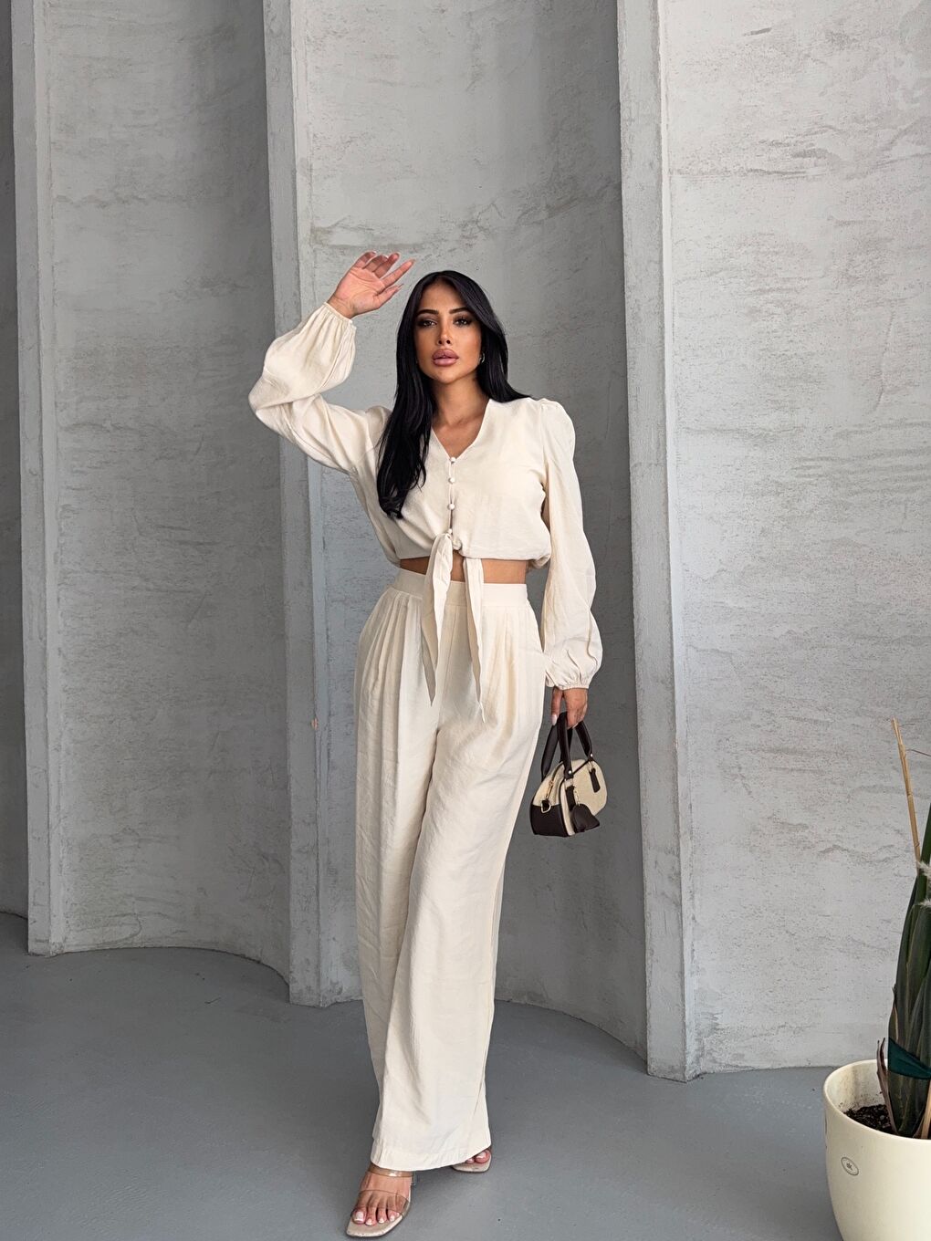 Beyaz Massimo Takım Modal Kumaş-3