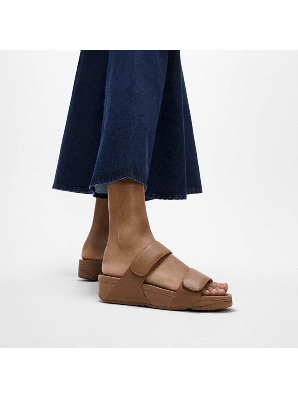 Kahverengi Kadın Terlik FV6-090 / 592 LULU Adjustable Leather Slides-1