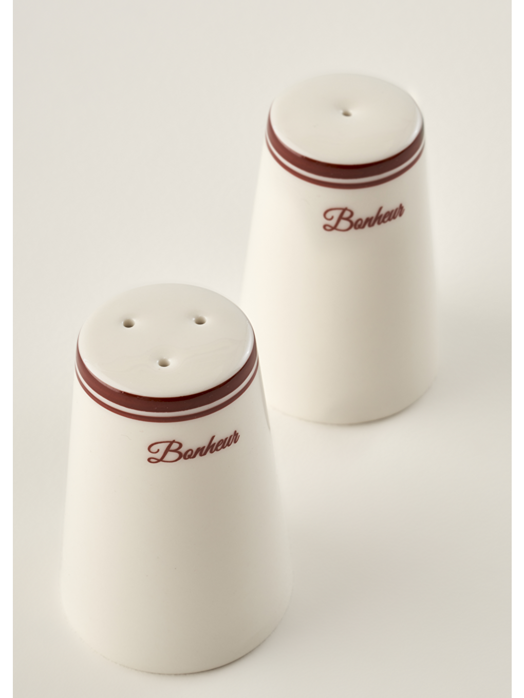 Bonheur Porselen Tuzluk-Biberlik Seti Bordo (8 cm)-1