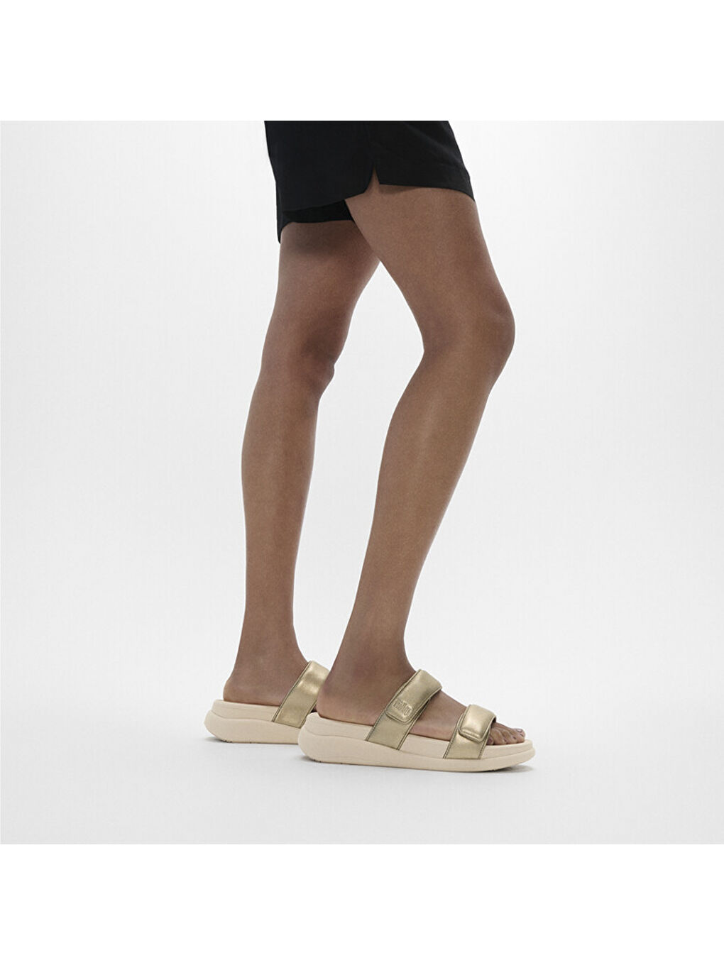 Gri Kadın Terlik IW2-090 / 675/ A99 Fit Flop F-MODE GO Adjustable Two-Bar Slides-1