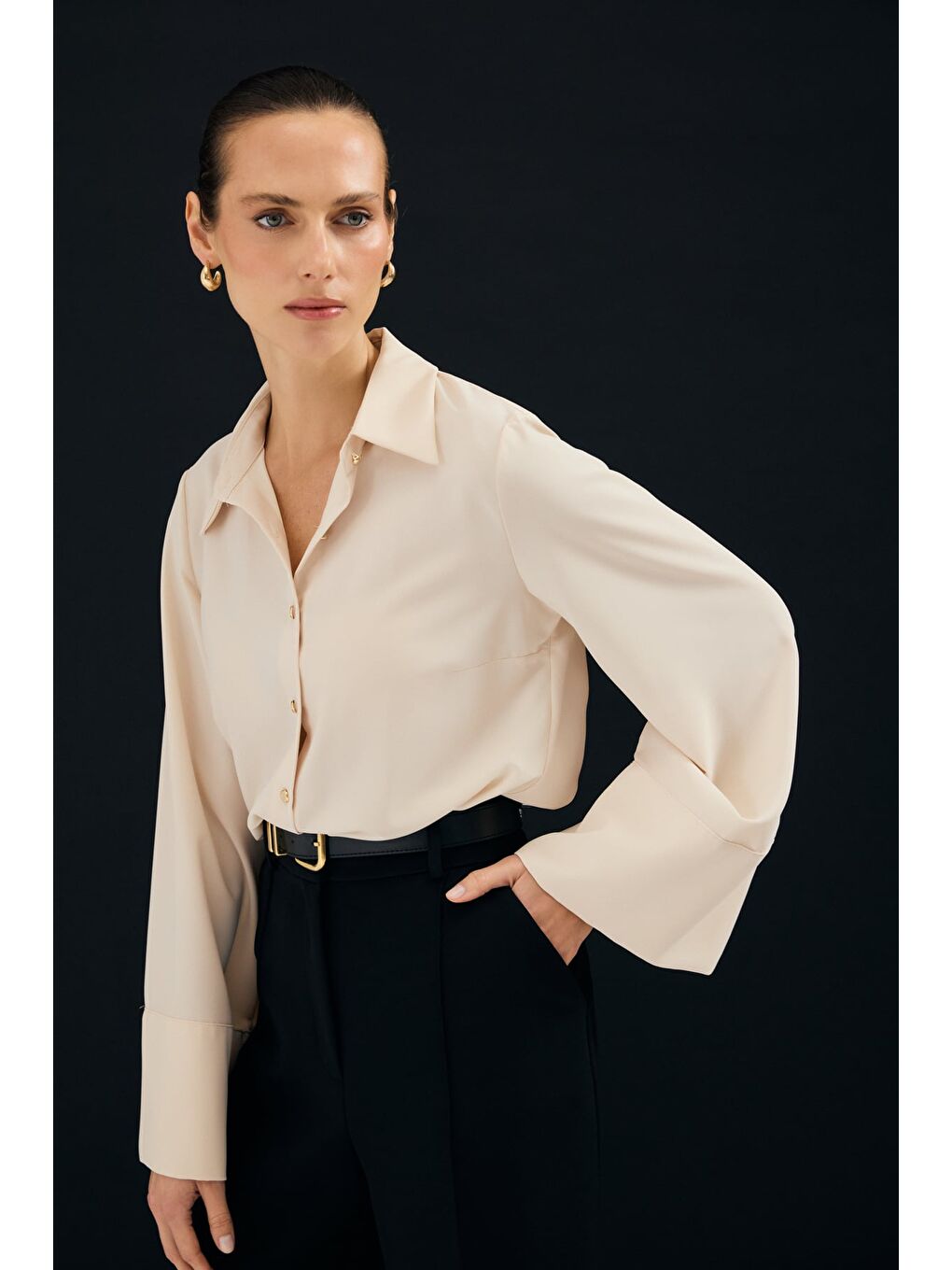 İspanyol Kol Gömlek - Bej-1