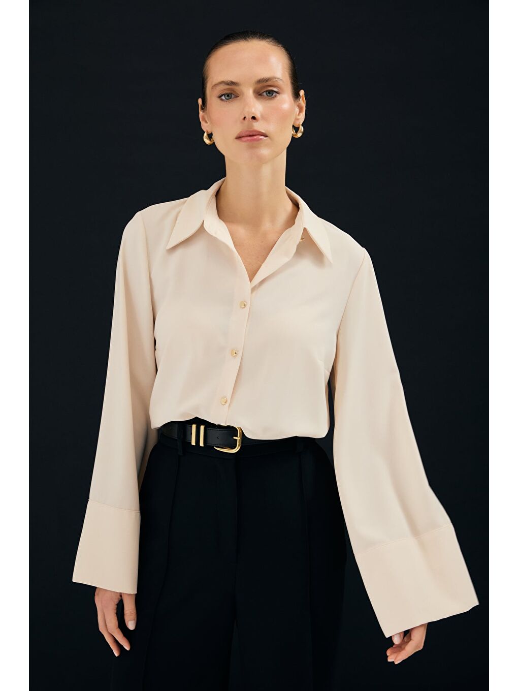 İspanyol Kol Gömlek - Bej-2