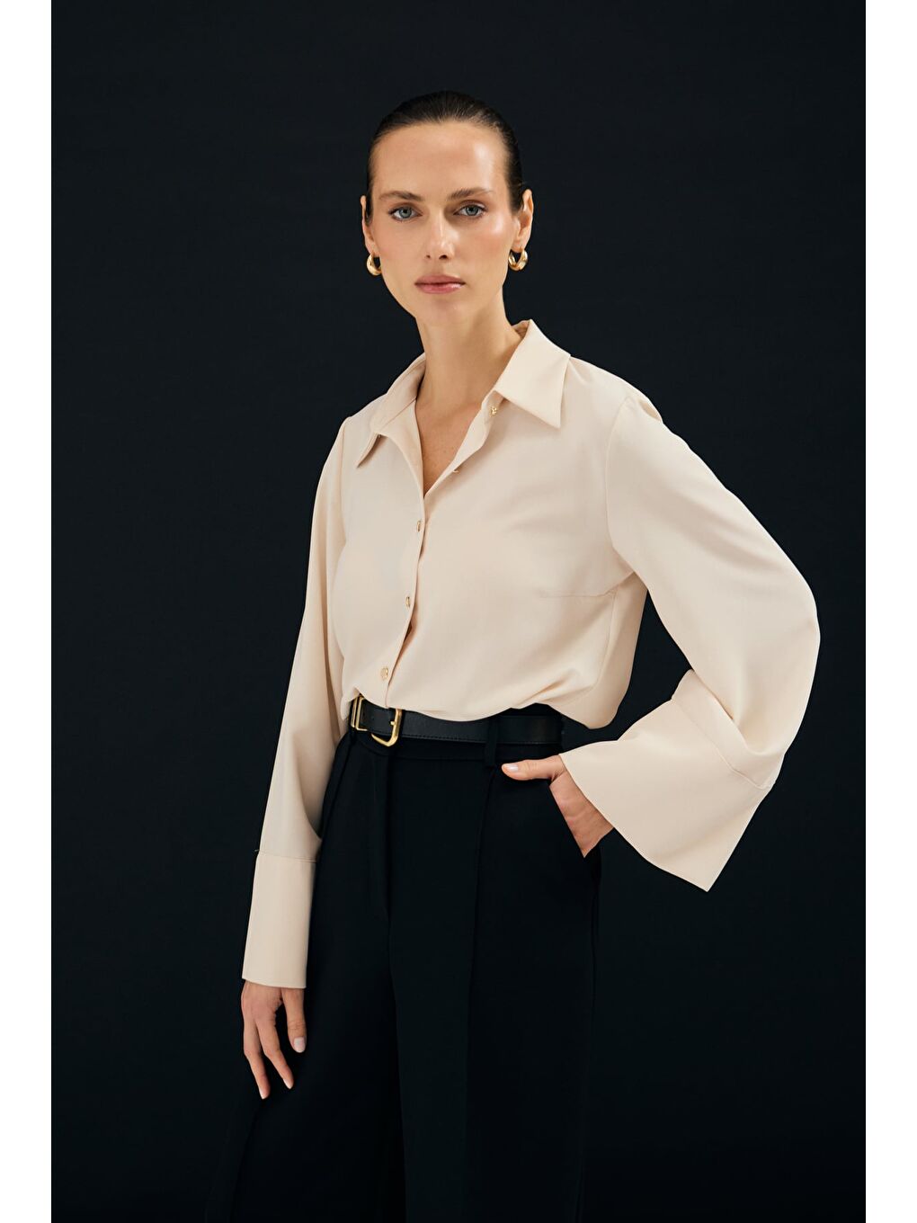 İspanyol Kol Gömlek - Bej-3