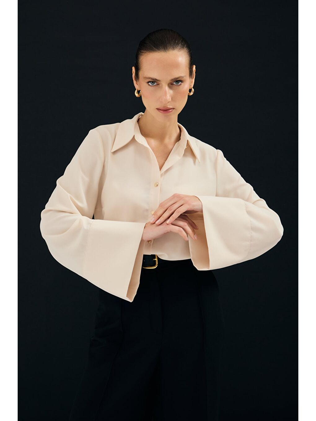 İspanyol Kol Gömlek - Bej-4