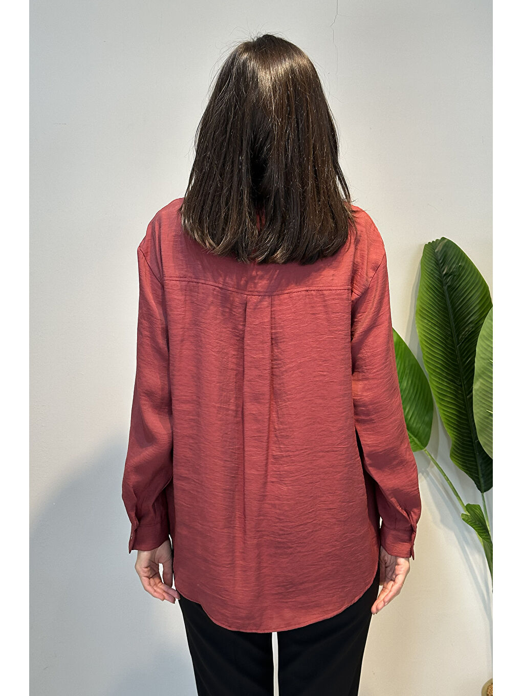 Önden İki Cepli Toka Detaylı Gömlek 191 Bordo-3