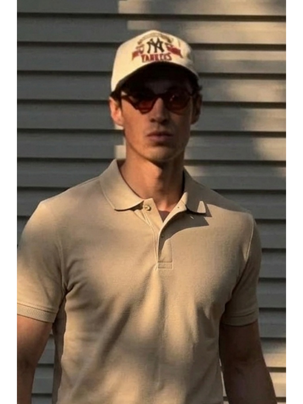 Ekru Erkek Klasik Slim Fit Krem Polo Yaka Tişört-4