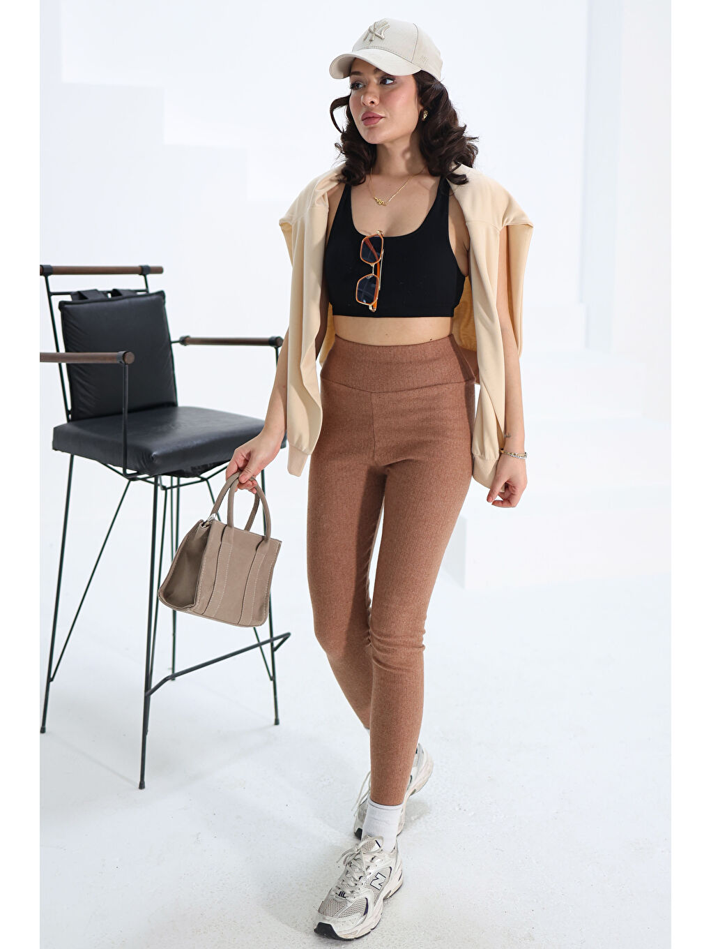 Kahverengi Fitilli Tayt Taba - 26539