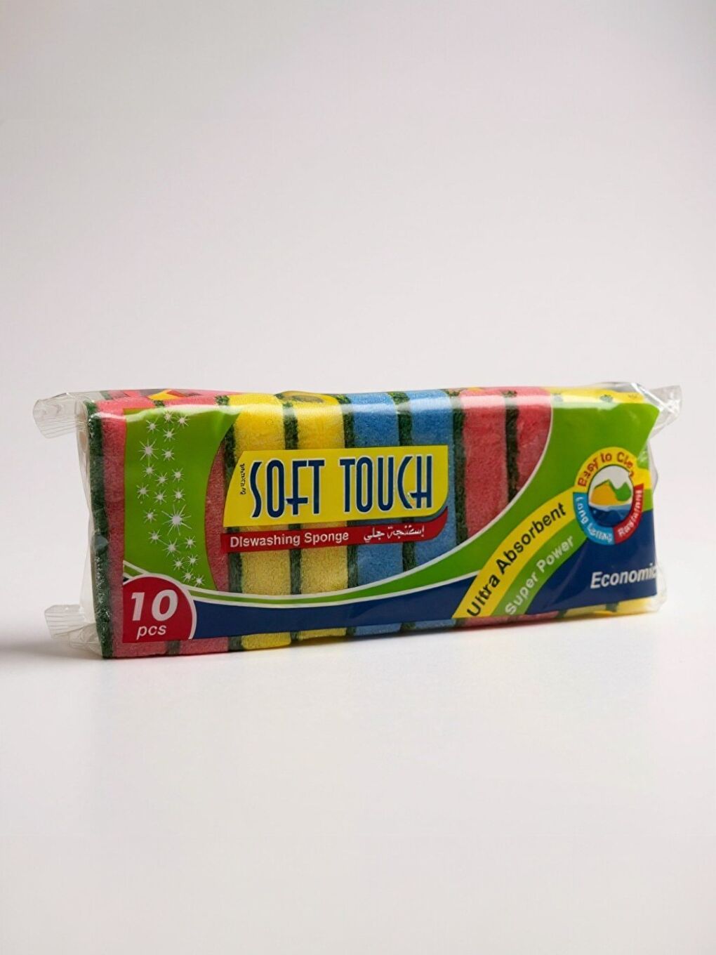 Karışık Klasik 9 X 6 Cm 4 Renkli Düz Bulaşık Süngeri 10 Adet-2