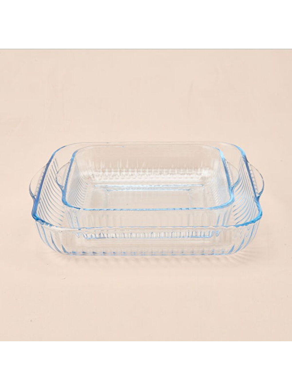 Renksiz Twin 2'li Kare Cam Fırın Kabı - Şeffaf