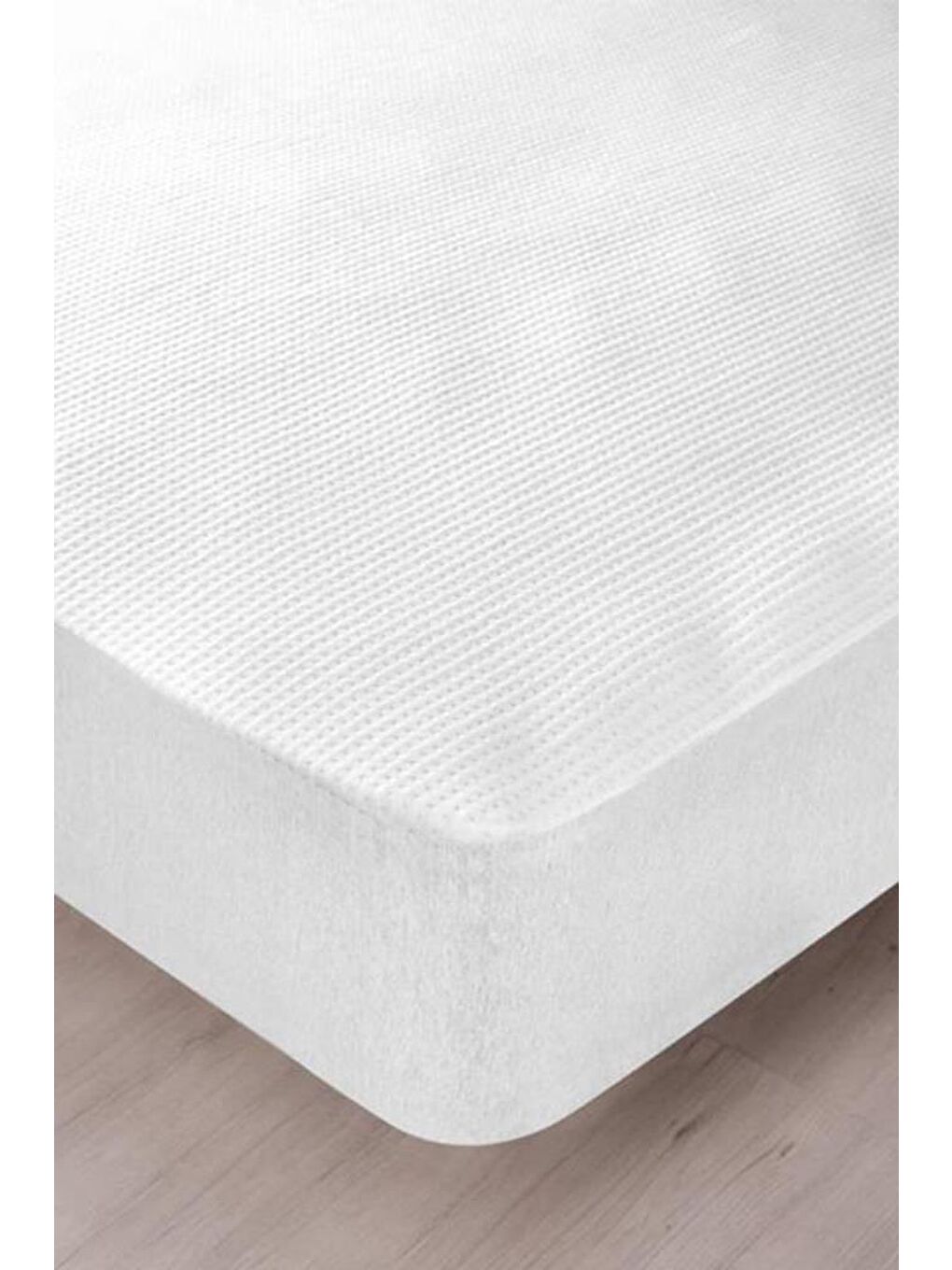 Beyaz 3D Kapitoneli Sıvı Geçirmez 100X200cm Fitted Tek Kişilik Alez-2