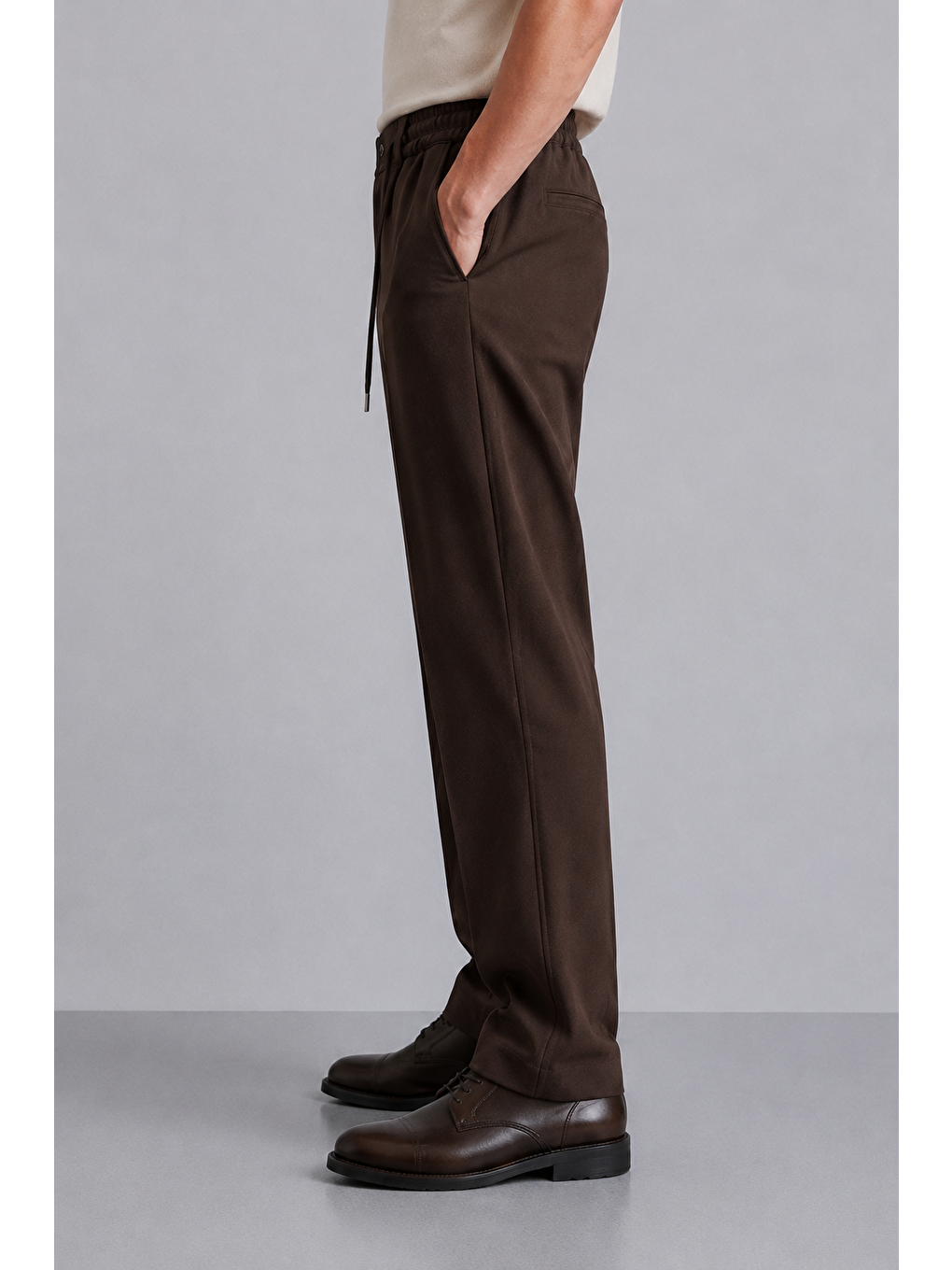 Erkek Comfort Fit Kahverengi Jogger Pantolon | Esnek Kumaş Günlük Rahat Kesim – 169dngr-1