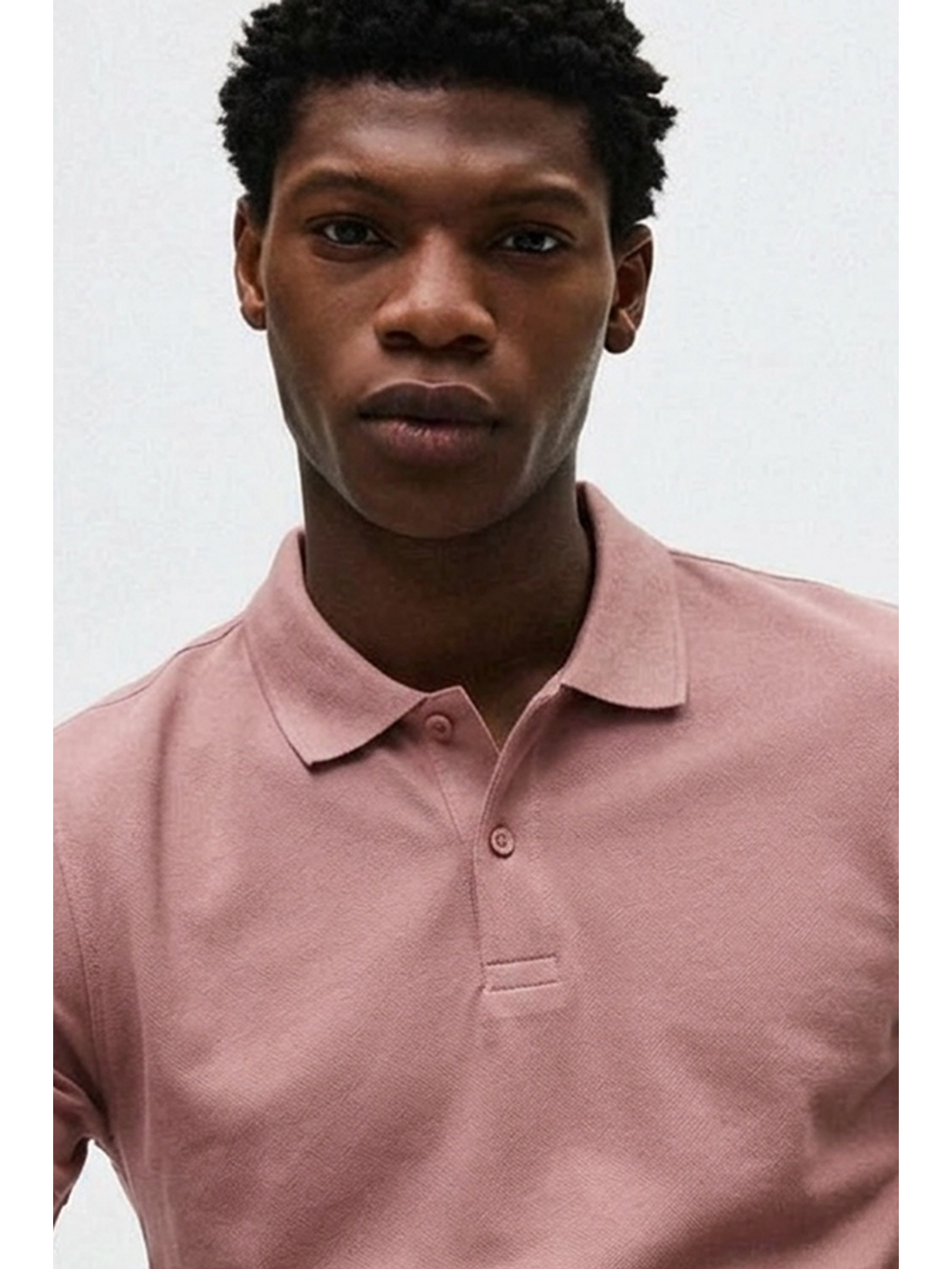 Erkek Premium Kısa Kollu Pembe Polo Yaka Tişört-4