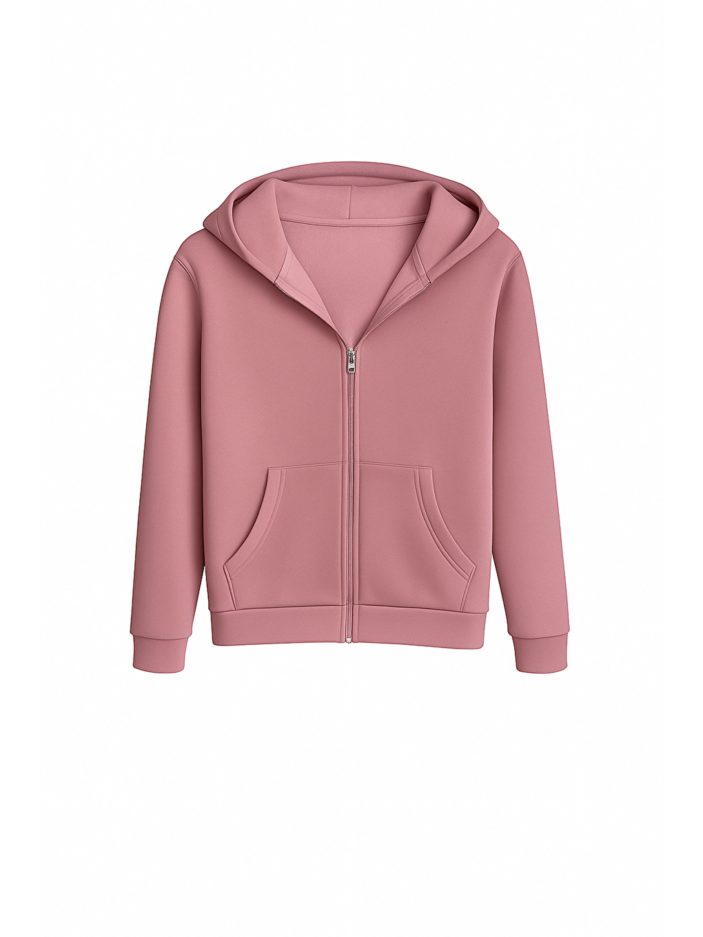 Pembe Kadın %100 Pamuk 3 İplik Şardonlu Kapüşonlu Cepli Kalın Eşofman Takımı-1