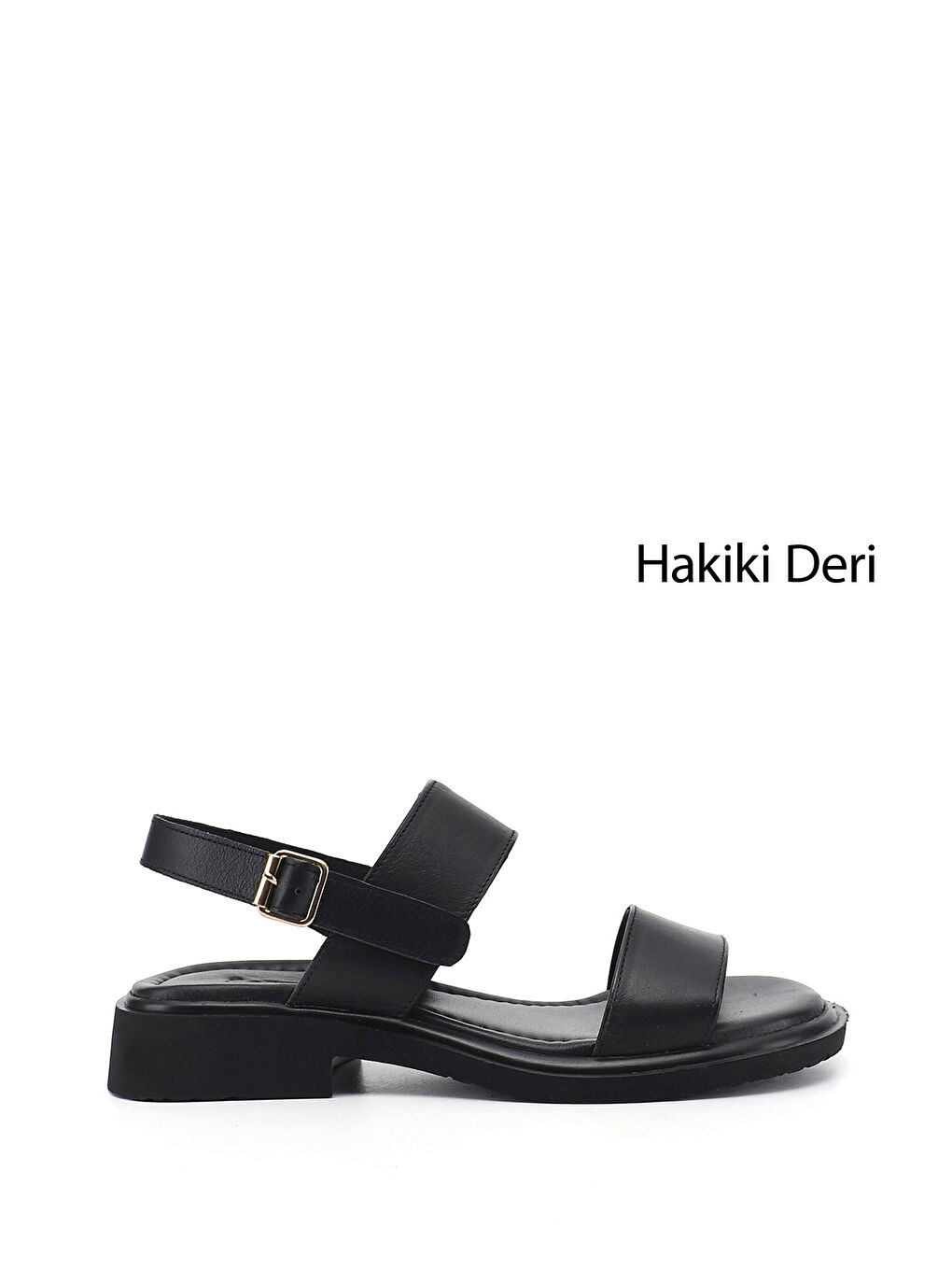 Siyah Kadın SİYAH Tokalı Bantlı Hakiki Deri Sandalet