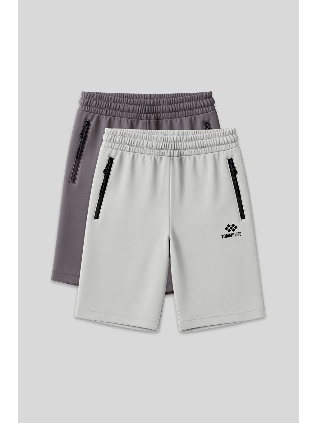 Standart Kalıp 2li Paket Koyu Gri-Taş Erkek Şort - 81136