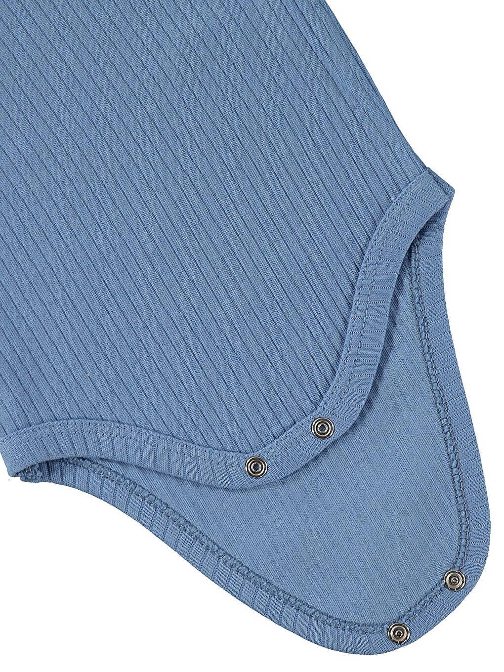 Kısa Kol Basic 3'lü Set 1-18 Ay Çıtçıtlı Badi - Mavi-1