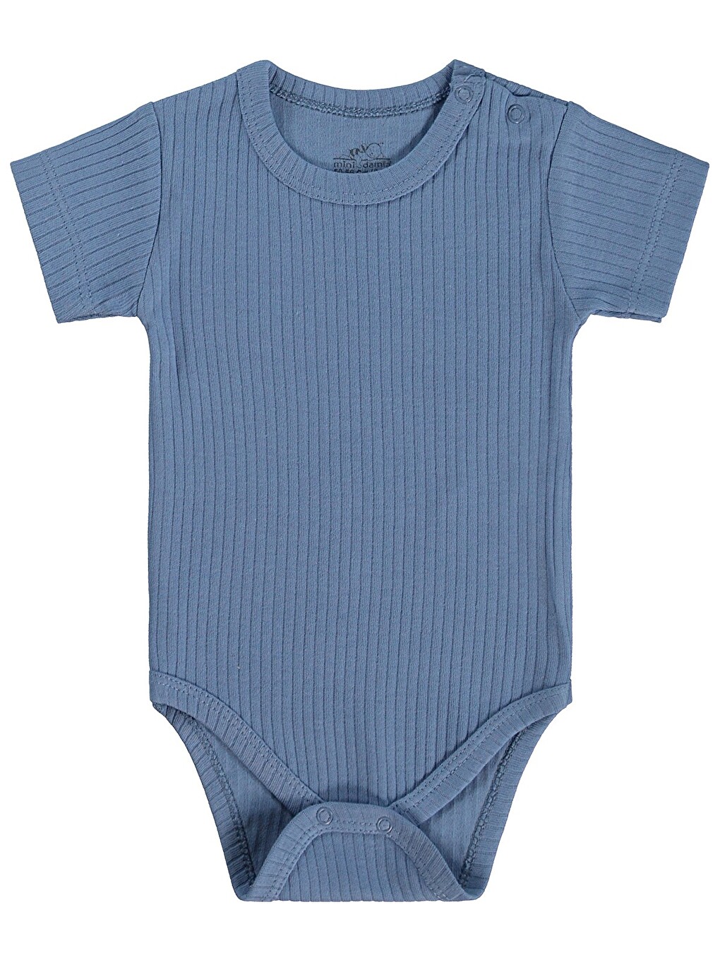 Kısa Kol Basic 3'lü Set 1-18 Ay Çıtçıtlı Badi - Mavi-4