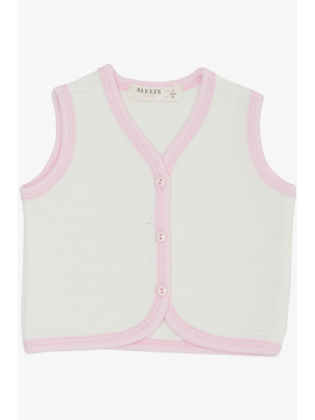 Kız Bebek Yelek Düğmeli Ekru (4-9 Ay)