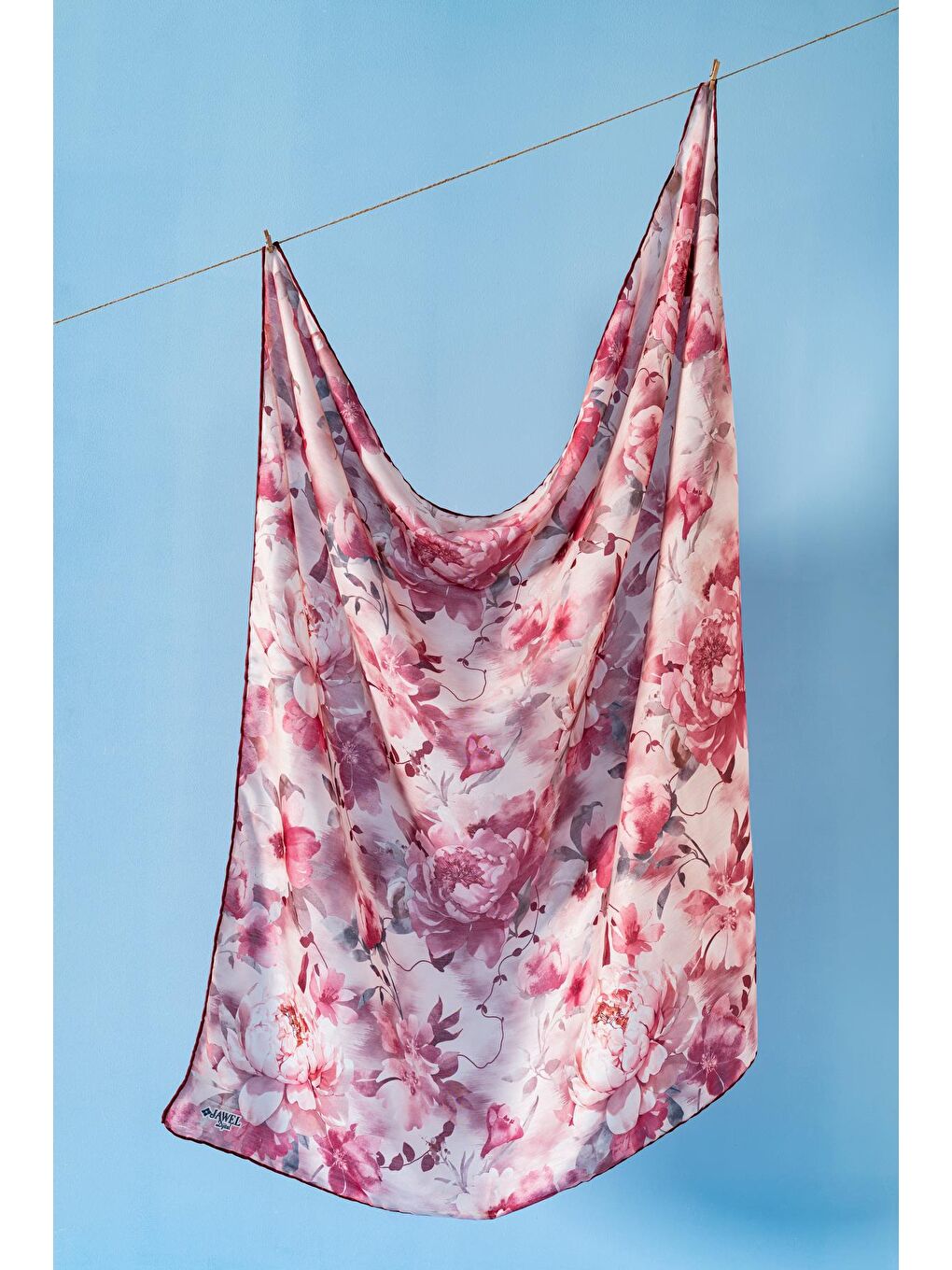 Bordo Kadın Çiçek Desenli Ephedra Soft Eşarp-3