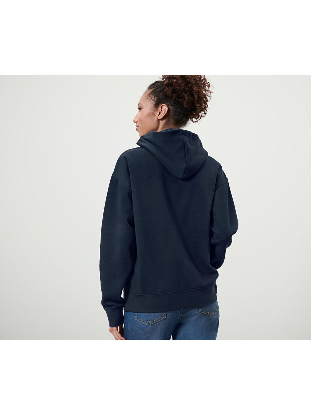 Kadın Kapüşonlu Sweatshirt, Lacivert-1