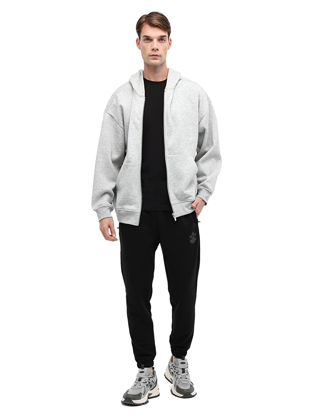 Gri MB ROS 18HS112 5PR A GRI MEL Erkek Eşofman Üstü-2