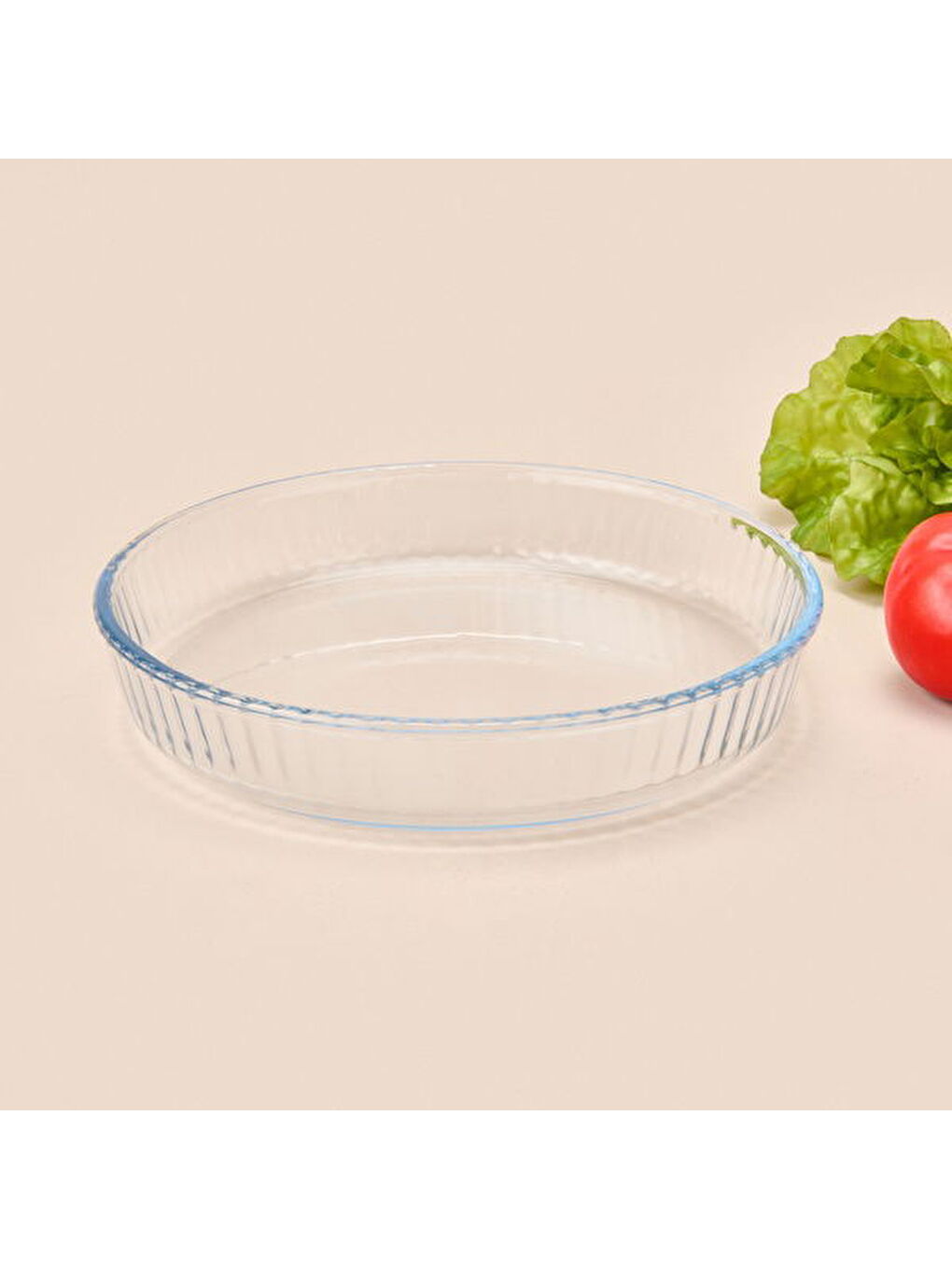 Renksiz Twin Yuvarlak Petekli Cam Fırın Kabı - Şeffaf - 25 cm-4