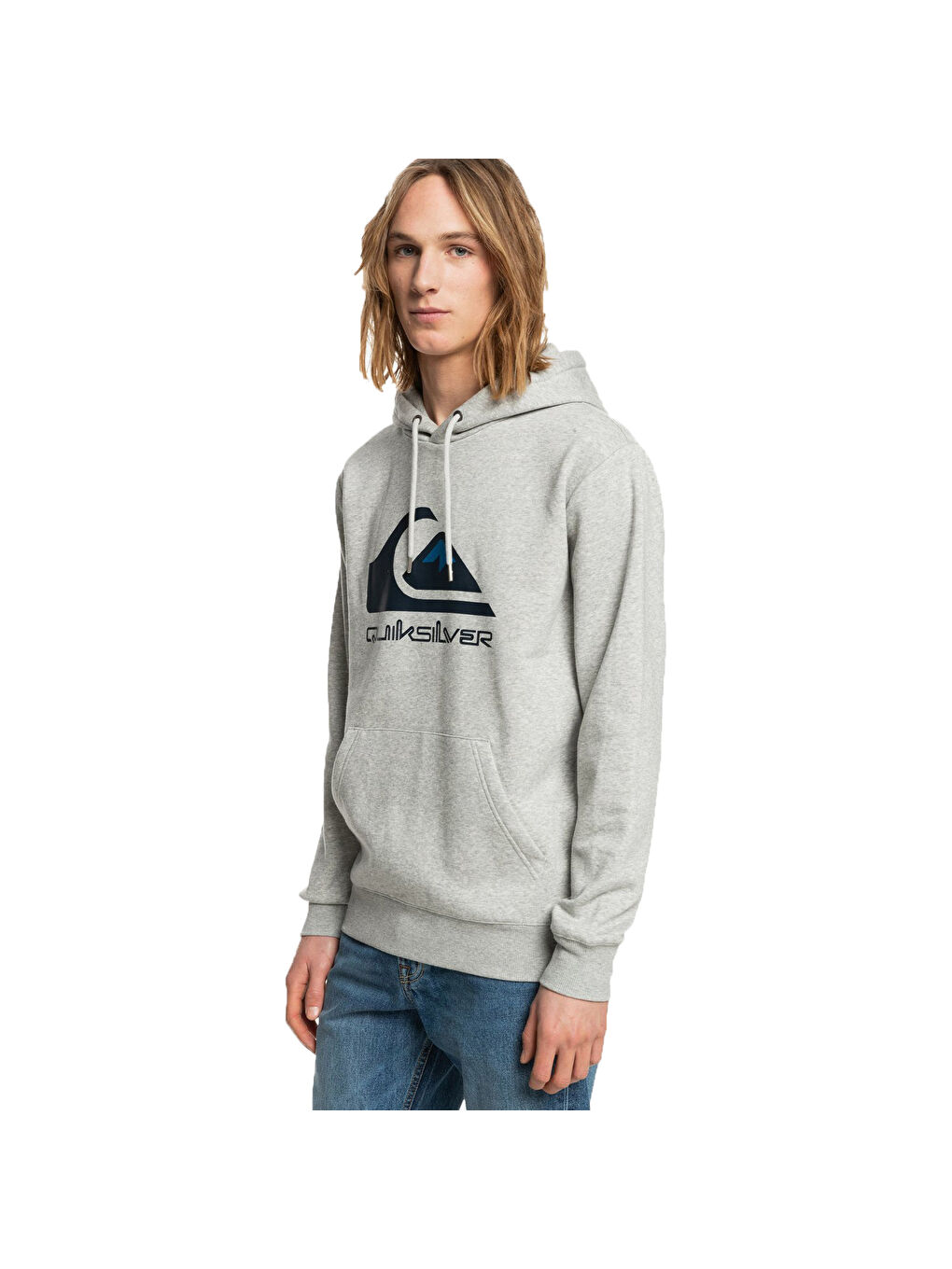 Gri Big Logo Hood Erkek Sweatshirt-1