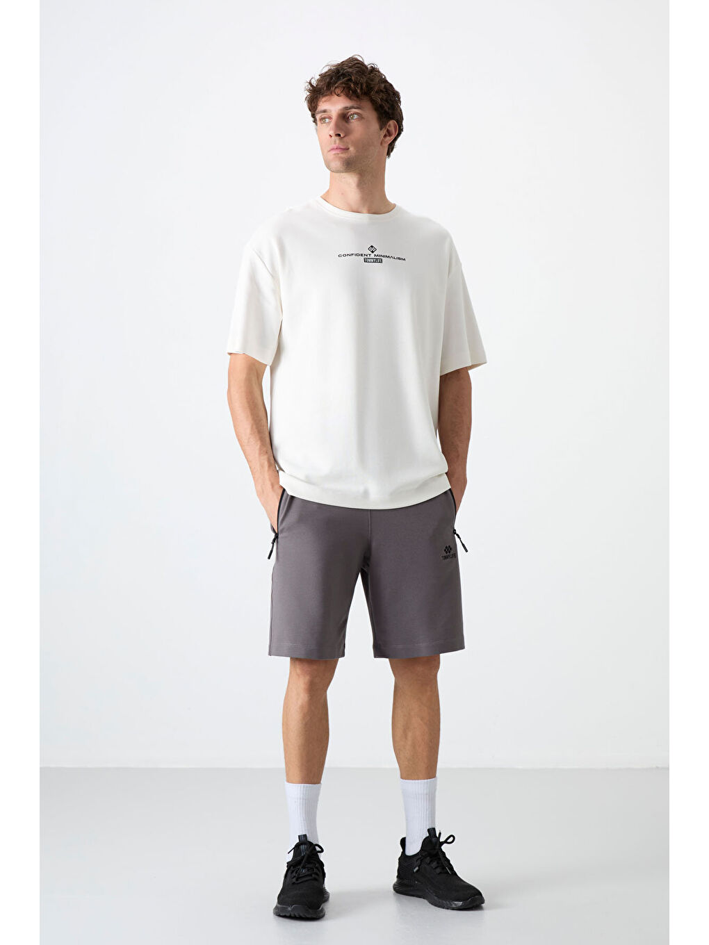 Standart Kalıp 2li Paket Koyu Gri-Taş Erkek Şort - 81136-4