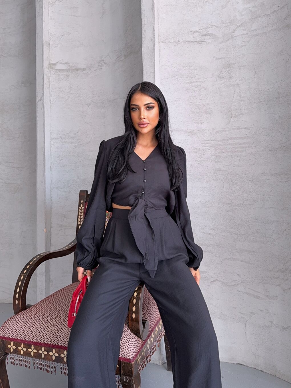 Siyah Massimo Takım Modal Kumaş-1