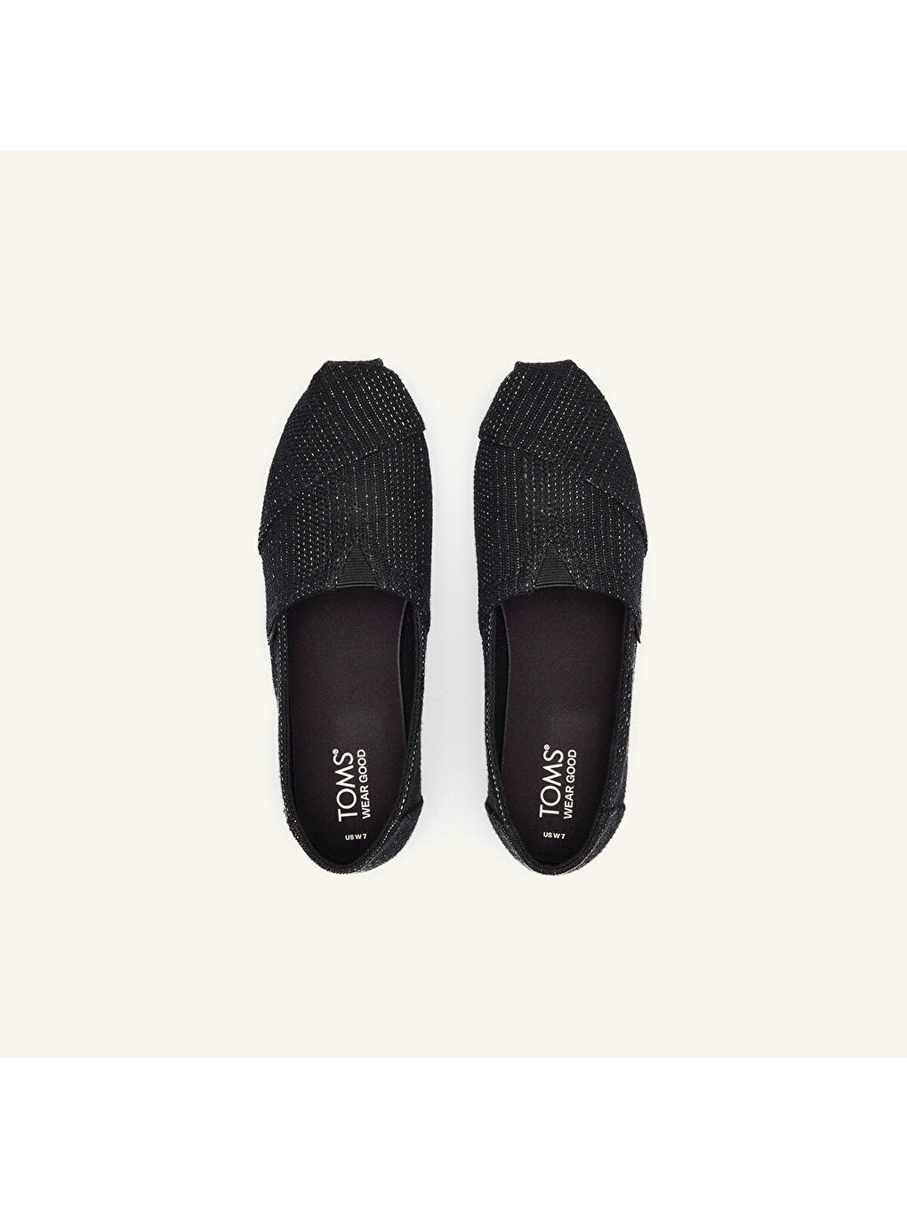 Siyah Kadın Espadril 10020656 10020665 Alpargata Classic Metallic Linen Stripe-2